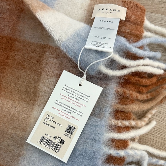 Sezane Louise Scarf - Lila Beige Ecru - Picture 7 of 8